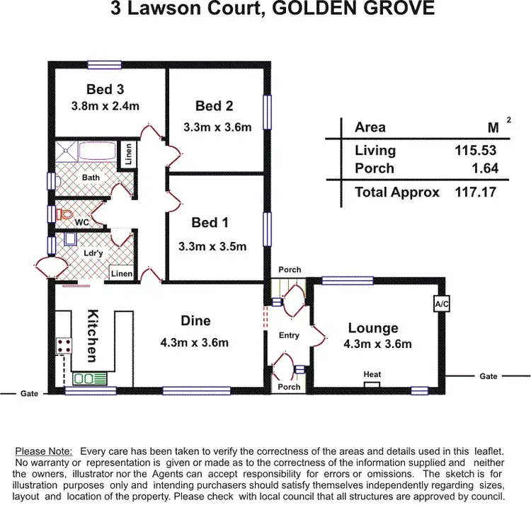 Floorplan of Homely house listing, 3 Lawson Court, Golden Grove SA 5125