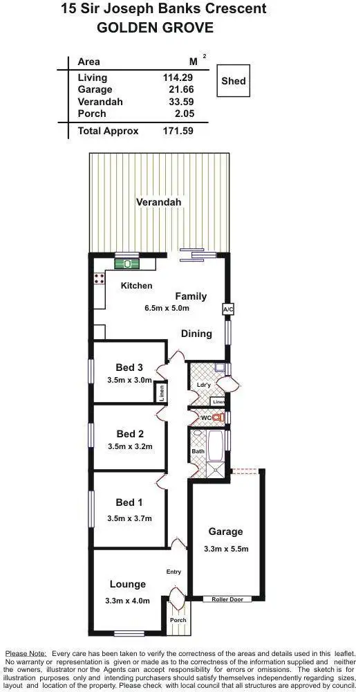 Floorplan of Homely house listing, 15 Sir Joseph Banks Crescent, Golden Grove SA 5125