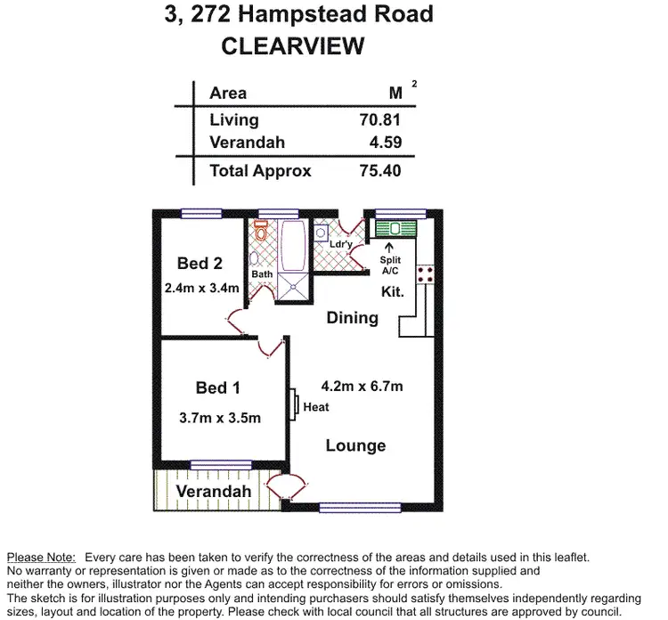 Floorplan of Homely unit listing, 3/272 Hampstead Road, Clearview SA 5085