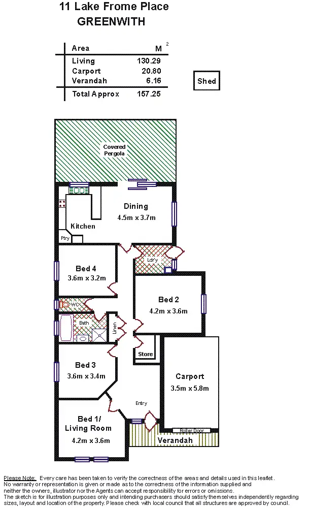 Floorplan of Homely house listing, 11 Lake Frome Place, Greenwith SA 5125