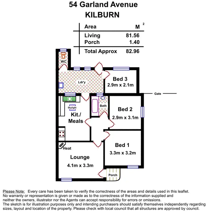Floorplan of Homely house listing, 54 Garland Avenue, Kilburn SA 5084