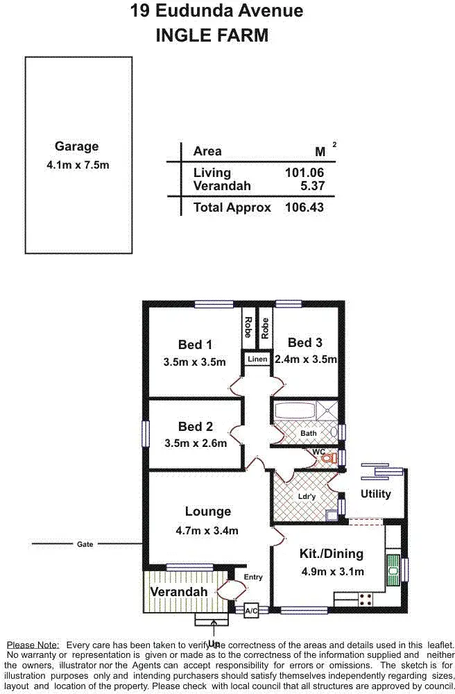 Floorplan of Homely house listing, 19 Eudunda Avenue, Ingle Farm SA 5098