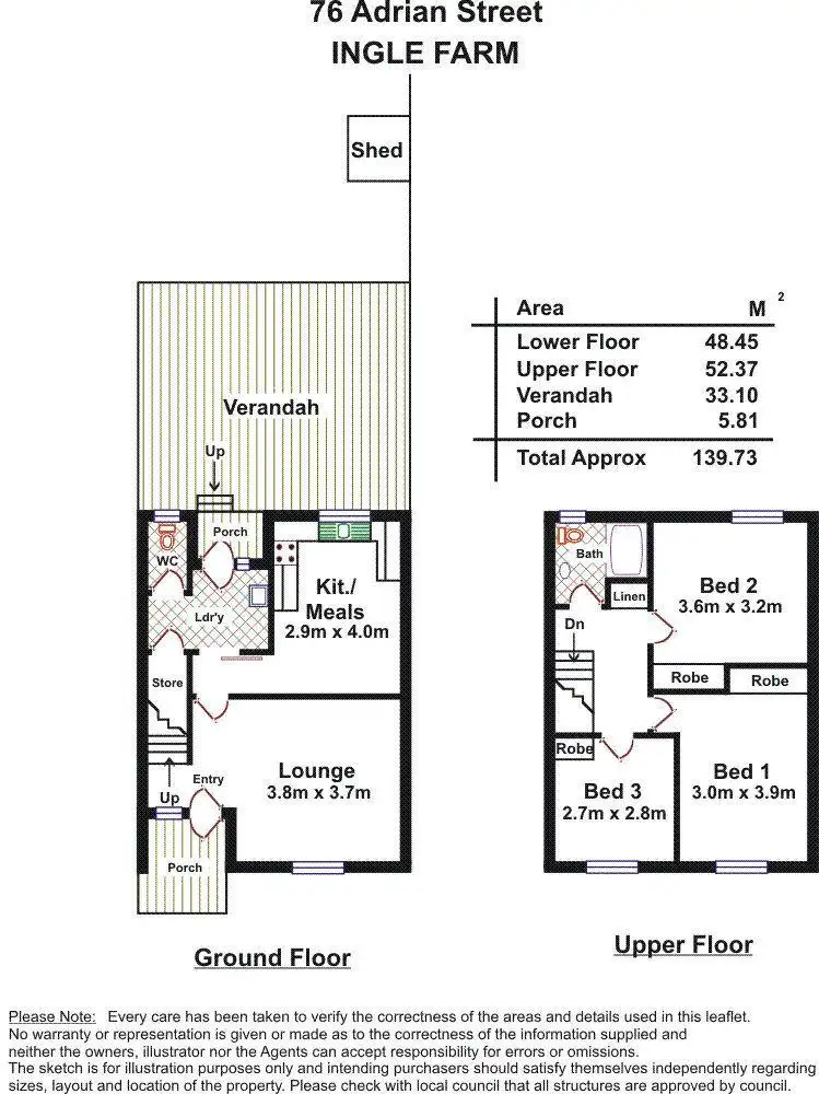 Floorplan of Homely unit listing, 76 Adrian Street, Ingle Farm SA 5098