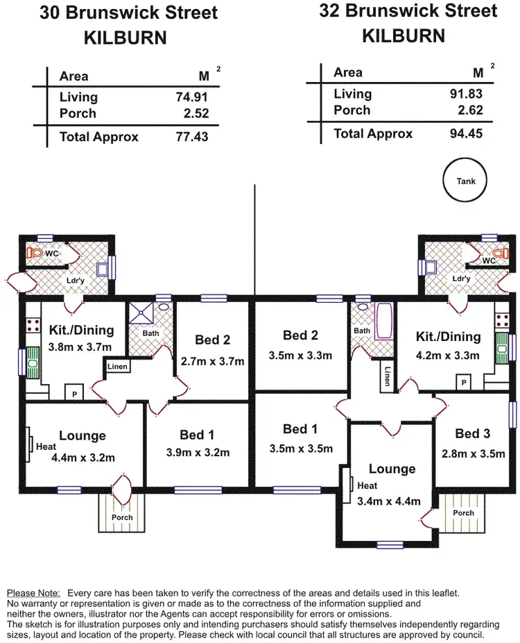 Floorplan of Homely house listing, 30 & 32 Brunswick Street, Kilburn SA 5084