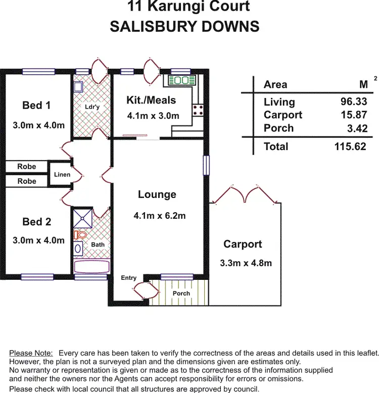Floorplan of Homely house listing, 11 Karungi Court, Salisbury Downs SA 5108