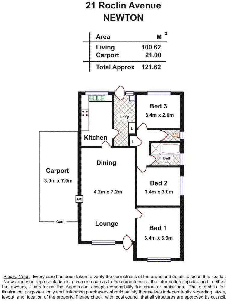 Floorplan of Homely house listing, 21 Roclin Avenue, Newton SA 5074