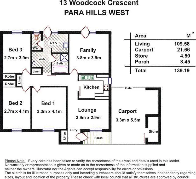Floorplan of Homely house listing, 13 Woodcock Crescent, Para Hills West SA 5096