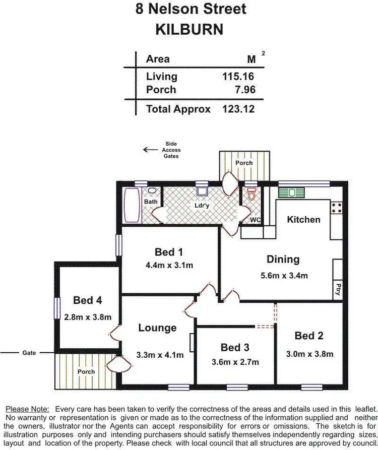 Floorplan of Homely house listing, 8 Nelson Street, Kilburn SA 5084