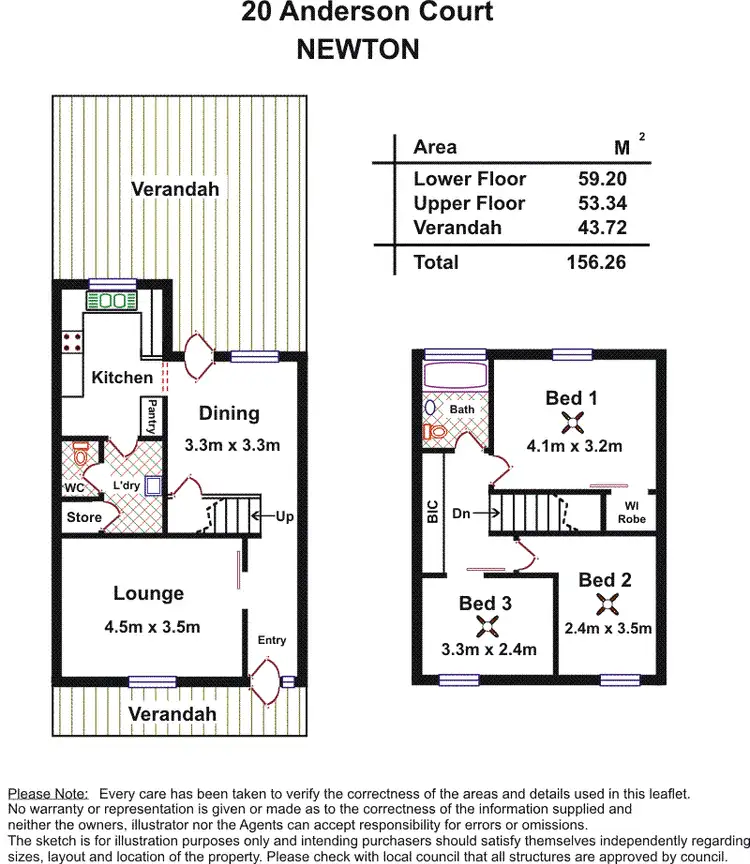 Floorplan of Homely house listing, 20 Anderson Court, Newton SA 5074