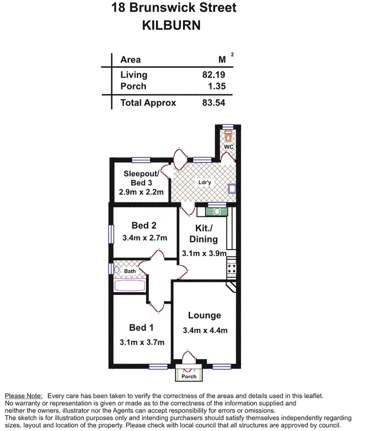 Floorplan of Homely house listing, 18 Brunswick Street, Kilburn SA 5084