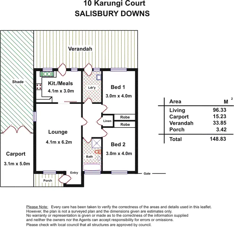 Floorplan of Homely house listing, 10 Karungi Court, Salisbury Downs SA 5108