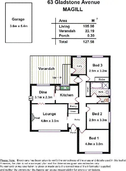 Floorplan of Homely house listing, 63 Gladstone Avenue, Magill SA 5072
