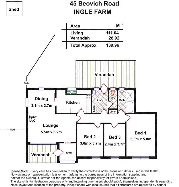 Floorplan of Homely house listing, 45 Beovich Road, Ingle Farm SA 5098