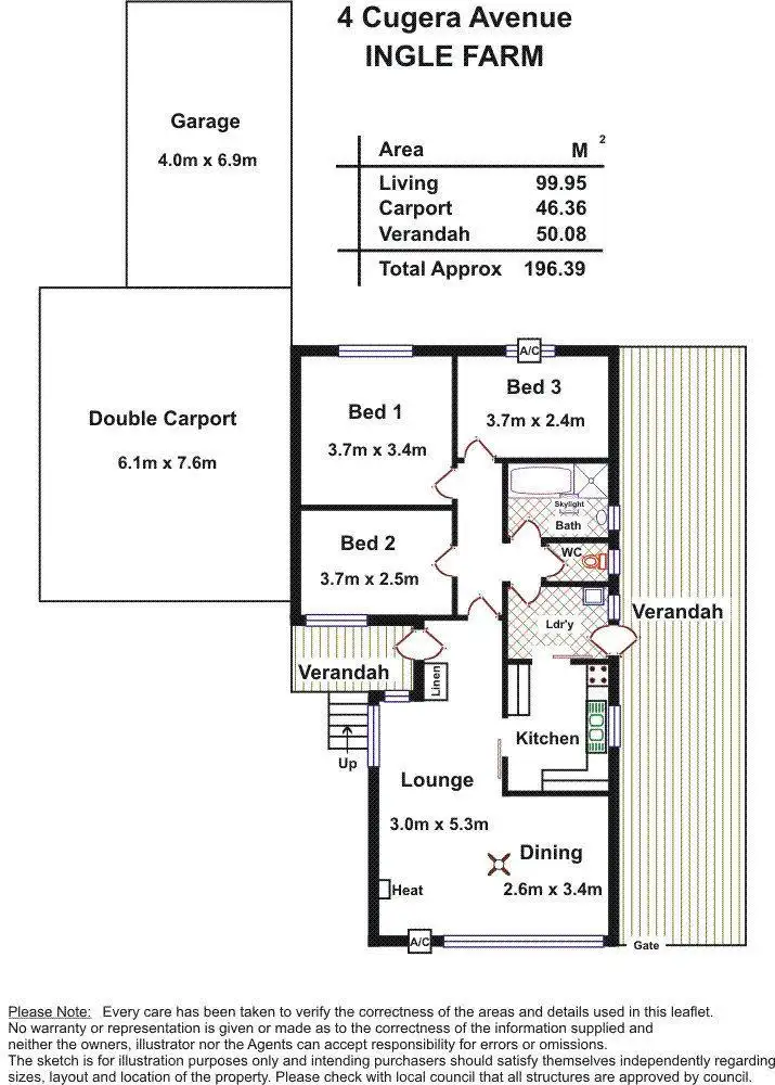 Floorplan of Homely house listing, 4 Cugera Avenue, Ingle Farm SA 5098
