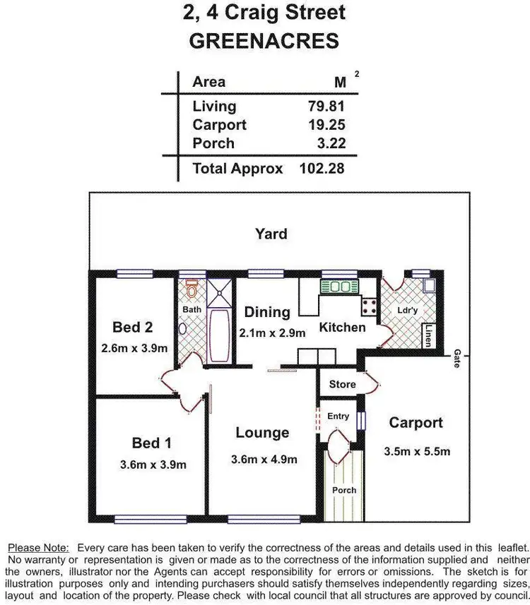Floorplan of Homely unit listing, 2/4 Craig Street, Greenacres SA 5086