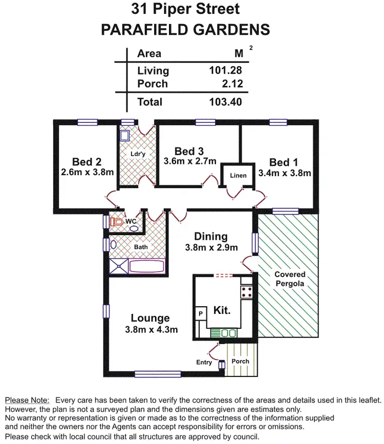 Floorplan of Homely house listing, 31 Piper Street, Parafield Gardens SA 5107