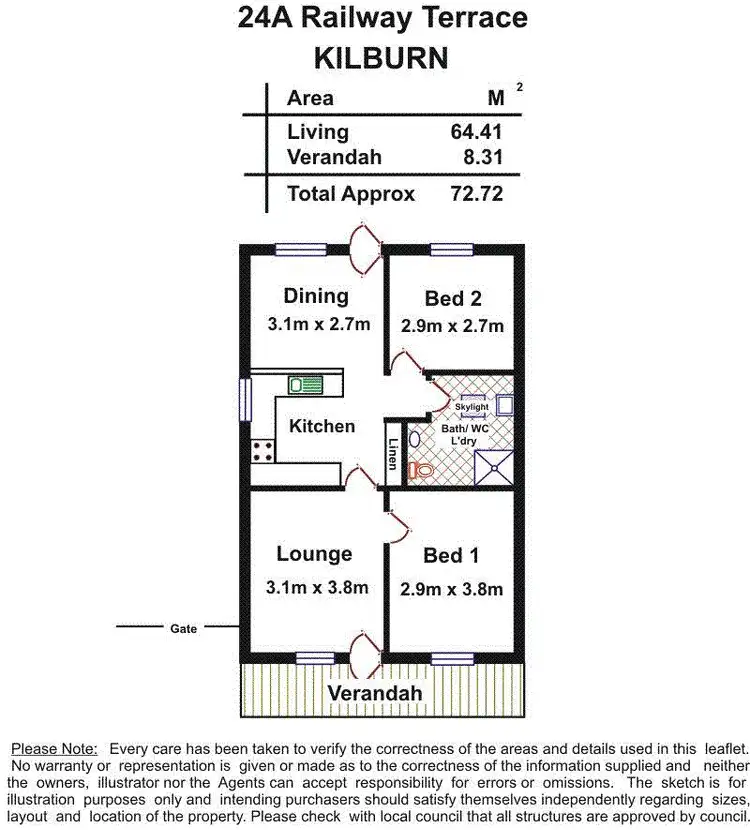 Floorplan of Homely house listing, 24A Railway Terrace, Kilburn SA 5084
