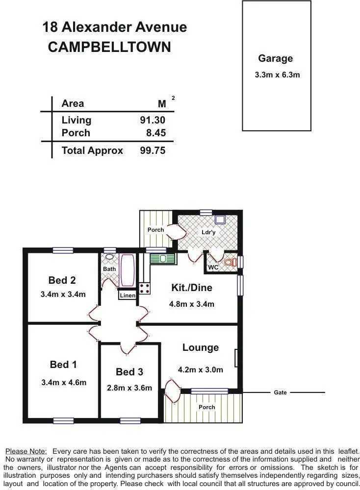 Floorplan of Homely house listing, 18 Alexander Avenue, Campbelltown SA 5074