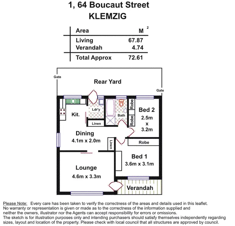 Floorplan of Homely unit listing, 1/64 Boucaut Avenue, Klemzig SA 5087