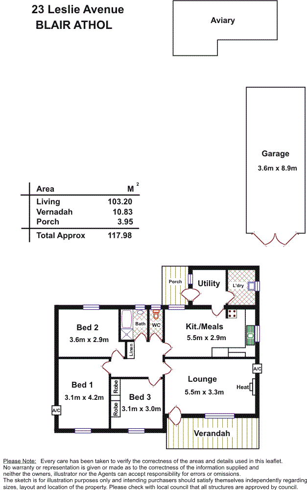 Floorplan of Homely house listing, 23 Leslie Avenue, Blair Athol SA 5084
