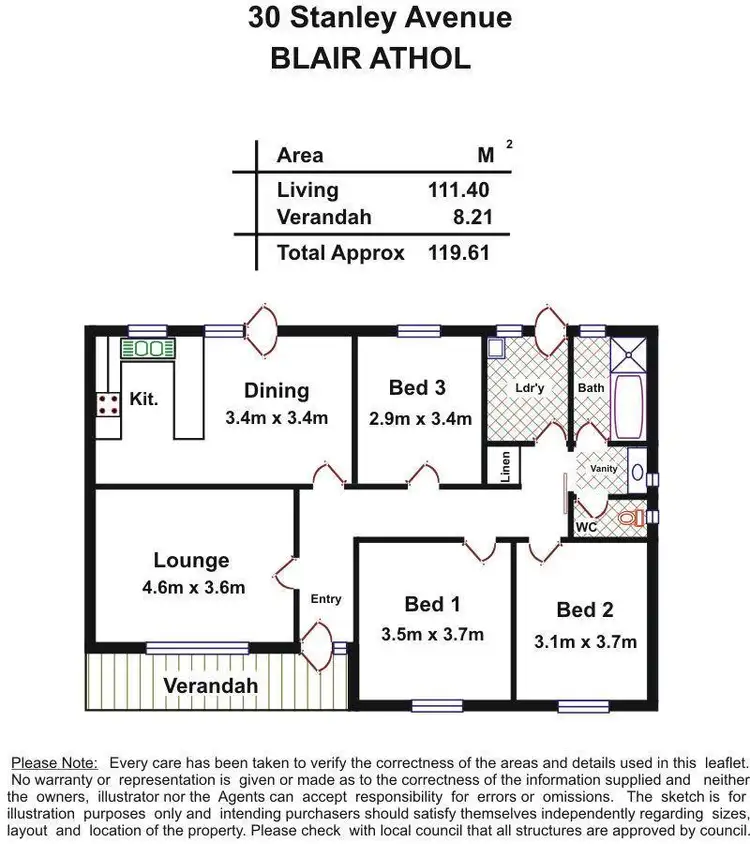 Floorplan of Homely house listing, 30 Stanley Avenue, Blair Athol SA 5084