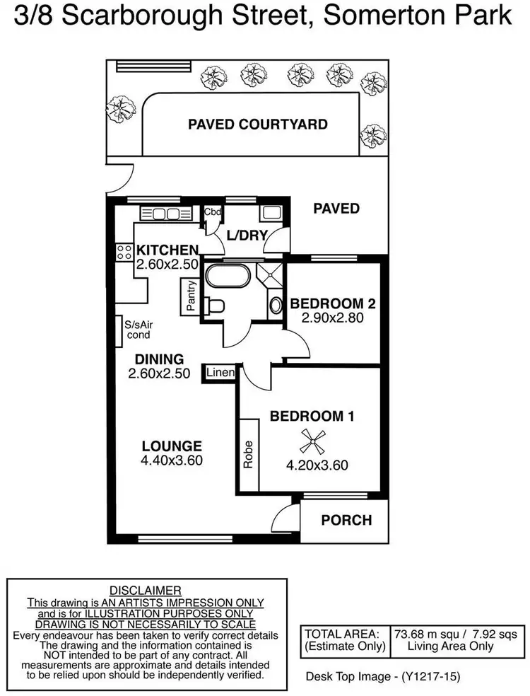Floorplan of Homely unit listing, 3/8 Scarborough Street, Somerton Park SA 5044