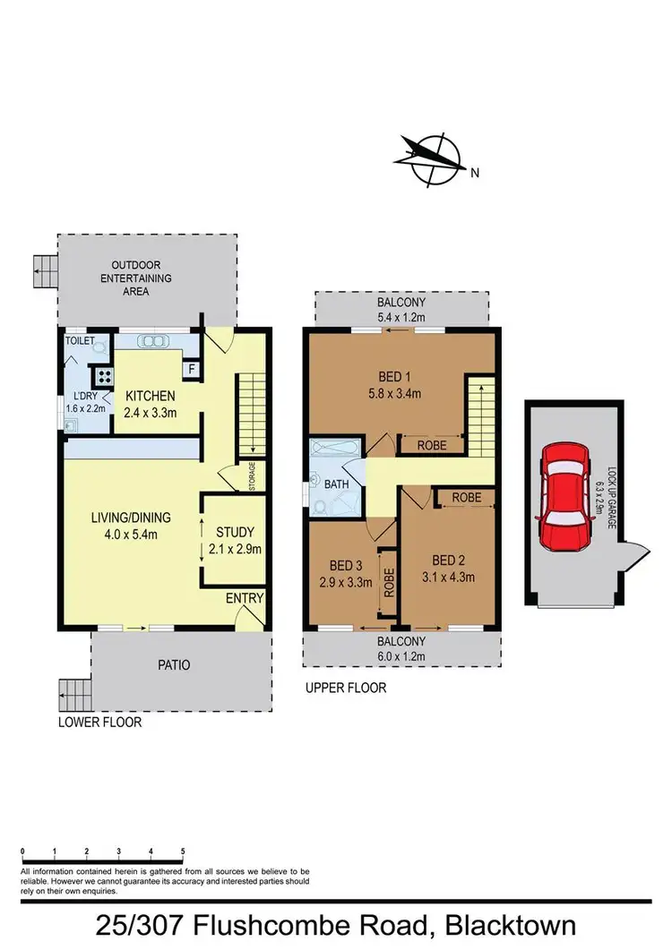 Floorplan of Homely townhouse listing, 25/307 Flushcombe Road, Blacktown NSW 2148