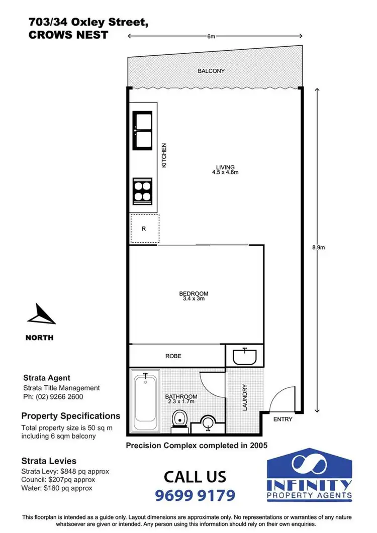 Floorplan of Homely apartment listing, 703/34 Oxley Street, Crows Nest NSW 2065