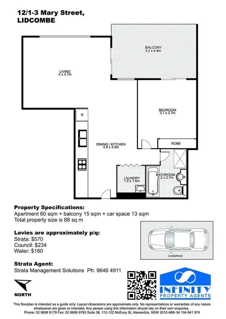 Floorplan of Homely apartment listing, 12/1-3 Mary Street, Lidcombe NSW 2141