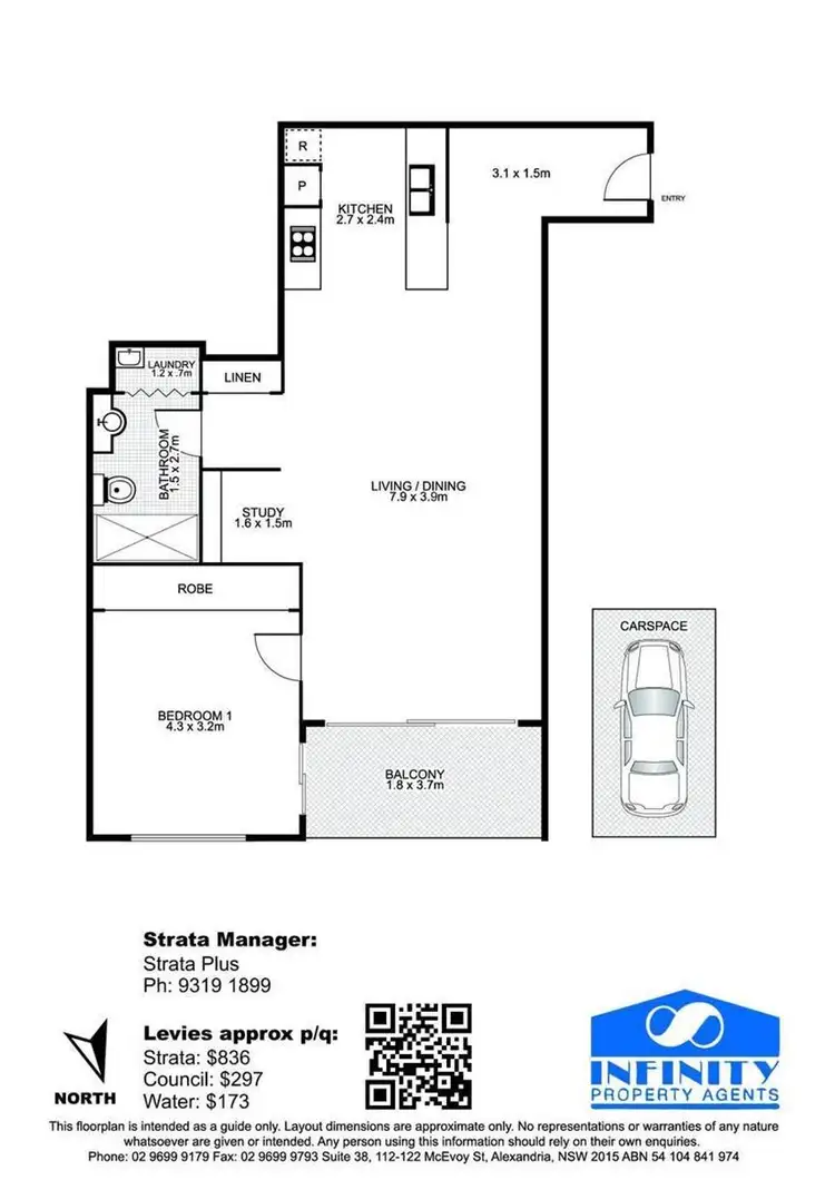Floorplan of Homely apartment listing, 206/1 Bruce Bennetts Place, Maroubra NSW 2035