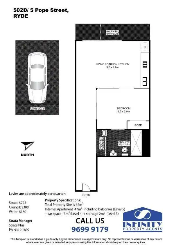 Floorplan of Homely apartment listing, 502/5 Pope Street, Ryde NSW 2112