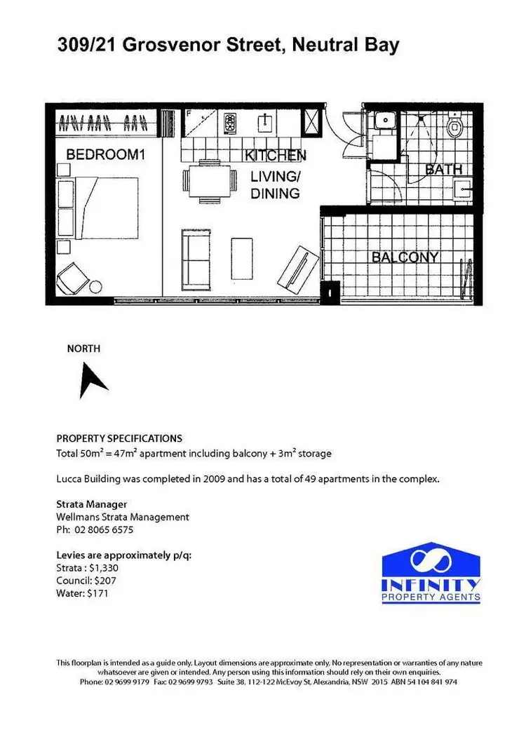 Floorplan of Homely apartment listing, 309/21 Grosvenor Street, Neutral Bay NSW 2089