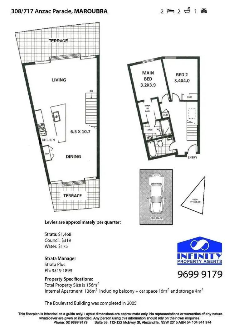 Floorplan of Homely apartment listing, 308/717 Anzac Parade, Maroubra NSW 2035