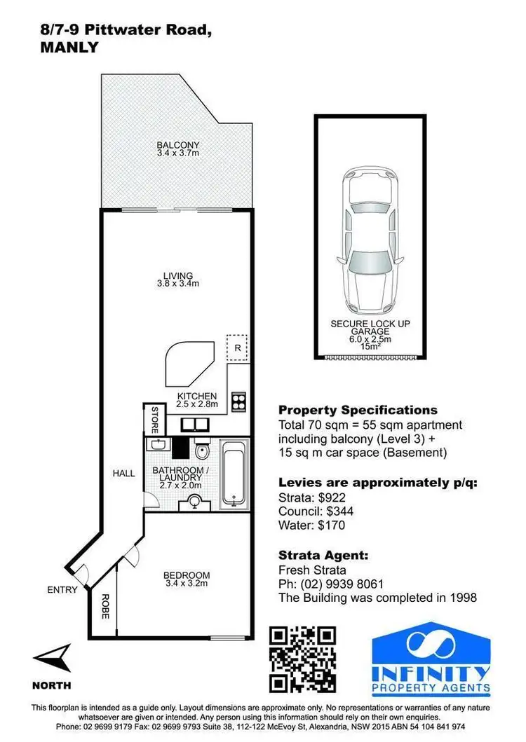 Floorplan of Homely apartment listing, 8/7-9 Pittwater Road, Manly NSW 2095