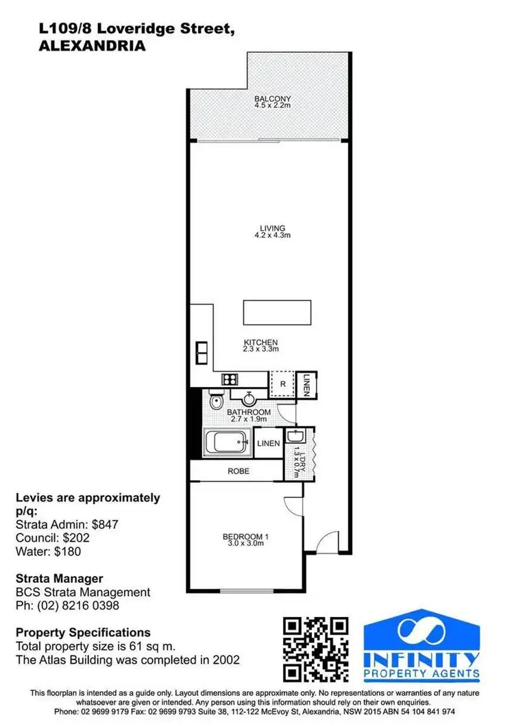 Floorplan of Homely apartment listing, L109/8 Loveridge Street, Alexandria NSW 2015