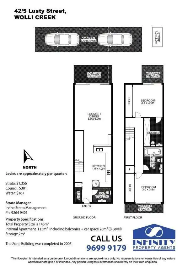 Floorplan of Homely apartment listing, 42/5 Lusty Street, Wolli Creek NSW 2205