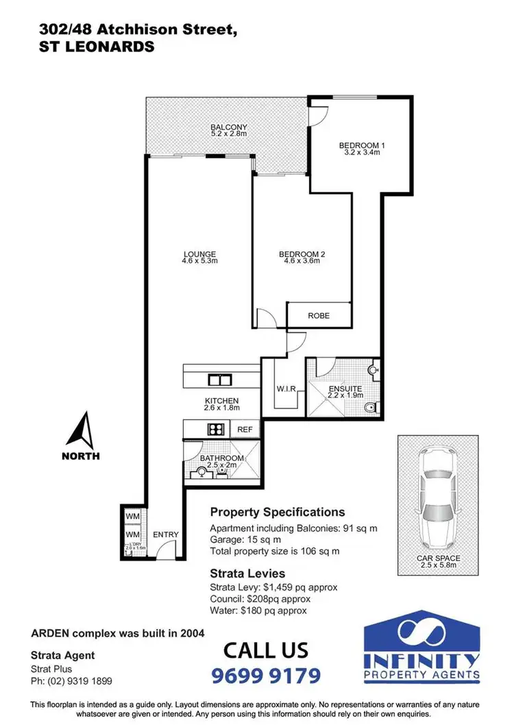 Floorplan of Homely apartment listing, 302/48 Atchison Street, St Leonards NSW 2065
