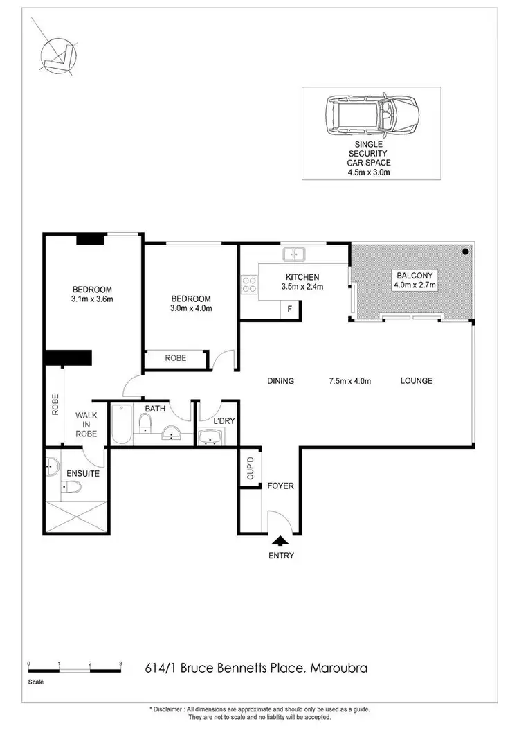 Floorplan of Homely apartment listing, 614/1 Bruce Bennetts Place, Maroubra NSW 2035