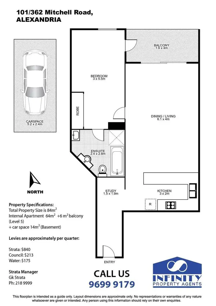 Floorplan of Homely apartment listing, 101/362 Mitchell Road, Alexandria NSW 2015