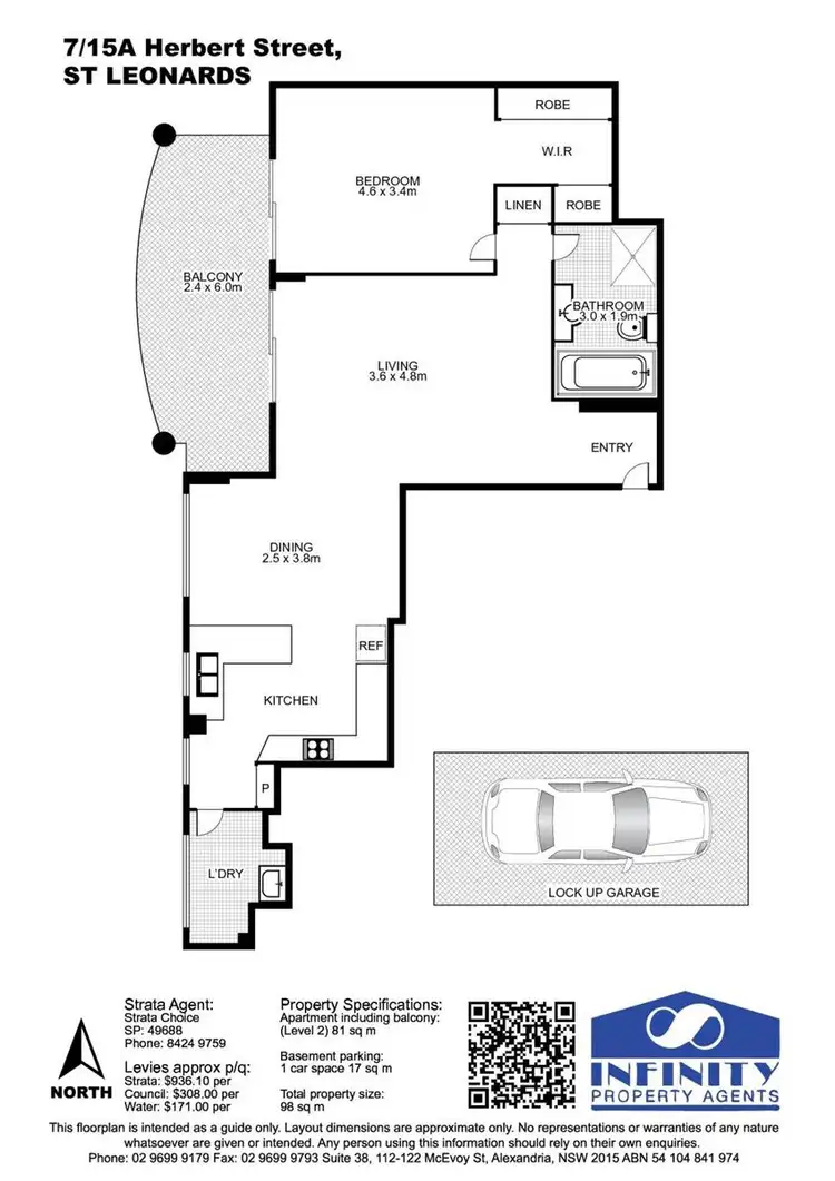Floorplan of Homely apartment listing, 7/15A Herbert Street, St Leonards NSW 2065