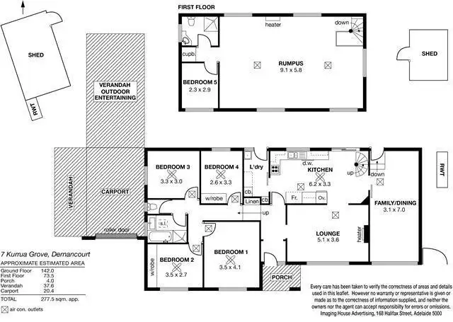 Floorplan of Homely house listing, 7 Kurrua Grove, Dernancourt SA 5075