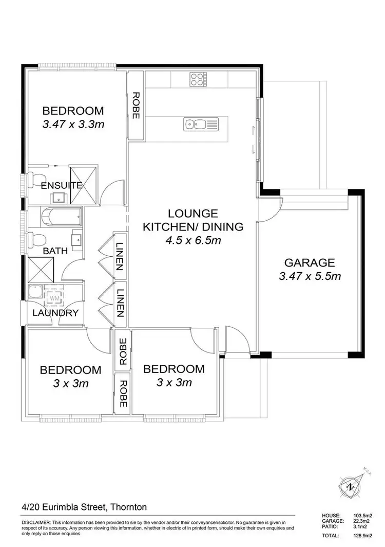 Floorplan of Homely villa listing, 4/20 Eurimbla Street, Thornton NSW 2322