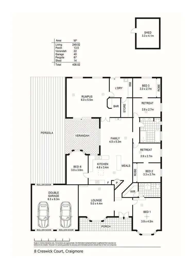 Floorplan of Homely house listing, 8 Creswick Court, Craigmore SA 5114