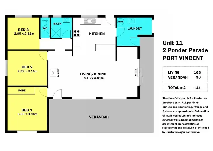 Floorplan of Homely house listing, 11/2 Ponder Parade, Port Vincent SA 5581