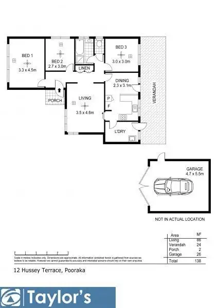 Floorplan of Homely house listing, 12 Hussey Terrace, Pooraka SA 5095