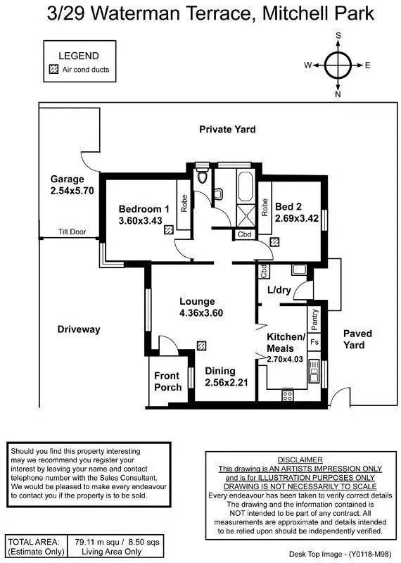 Floorplan of Homely unit listing, 3/29 Waterman Terrace, Mitchell Park SA 5043