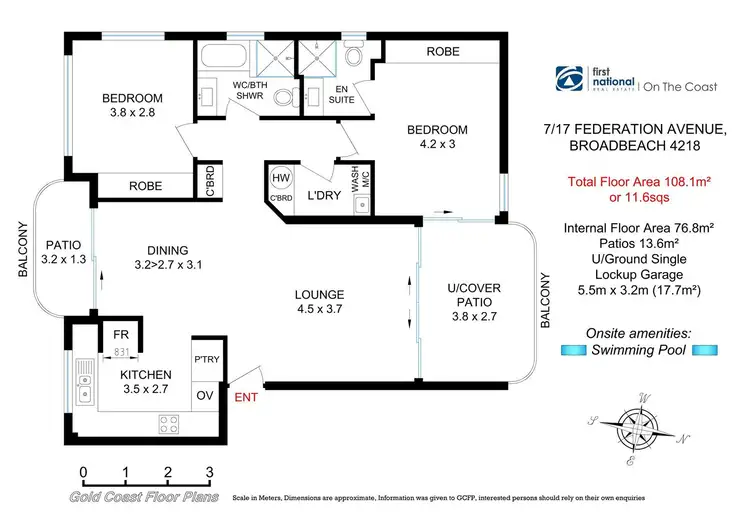 Floorplan of Homely apartment listing, 17/7 Federation Avenue, Broadbeach QLD 4218