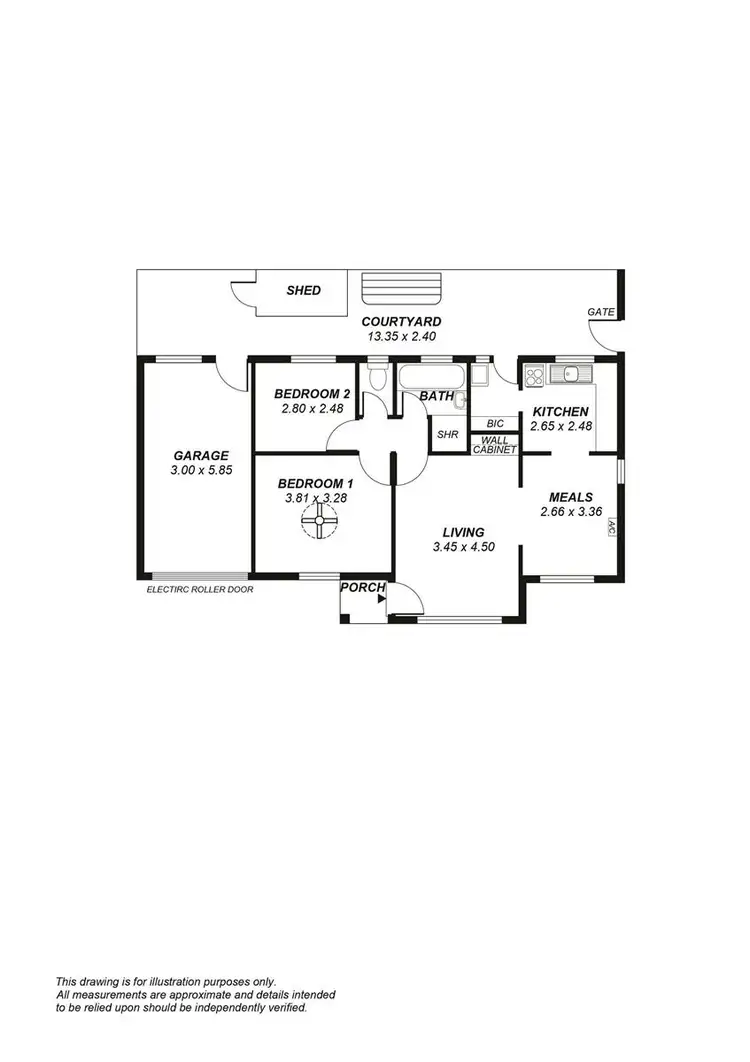Floorplan of Homely unit listing, 1/15 Lloyd Street, St Marys SA 5042