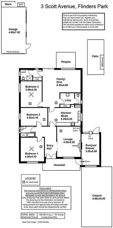 Floorplan of Homely house listing, 3 Scott Avenue, Flinders Park SA 5025