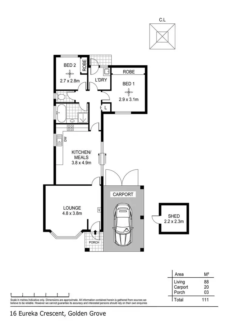 Floorplan of Homely house listing, 16 Eureka Crescent, Golden Grove SA 5125